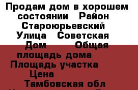Продам дом в хорошем состоянии › Район ­ Староюрьевский › Улица ­ Советская › Дом ­ 23 › Общая площадь дома ­ 51 › Площадь участка ­ 25 › Цена ­ 1 200 000 - Тамбовская обл. Недвижимость » Дома, коттеджи, дачи продажа   